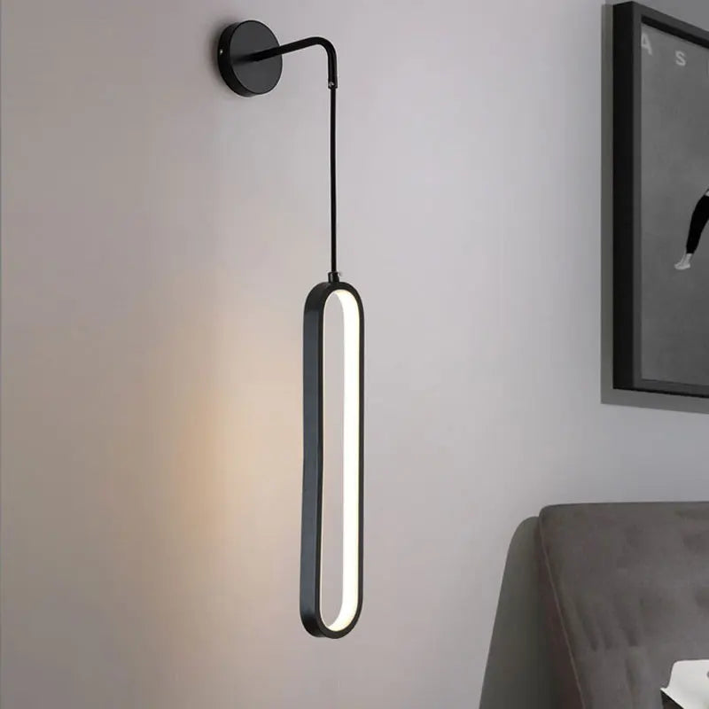 lampe murale moderne noire éclairage chambre salon cuisine 10w led fixée mur