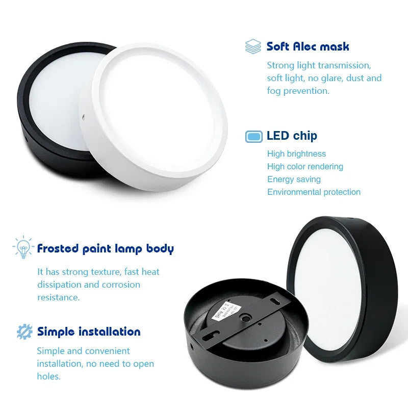 lampe led encastrable rond moderne blanc noir luminaire intérieur salon cuisine