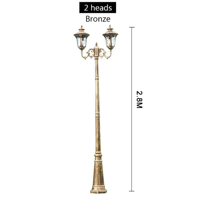 lampadaire extérieur trois lumières bronze noir verre transparent classique abat jours verreextérieur éclairage jardin