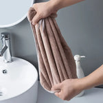 serviettes toilette velours doux nœud décoratif gris rose pâle blanc séchage rapide lavable machine