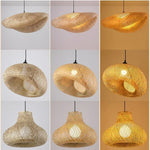 lampe suspendue tissage rotin naturel moderne rustique câble électrique socle noir pièces fixation 90