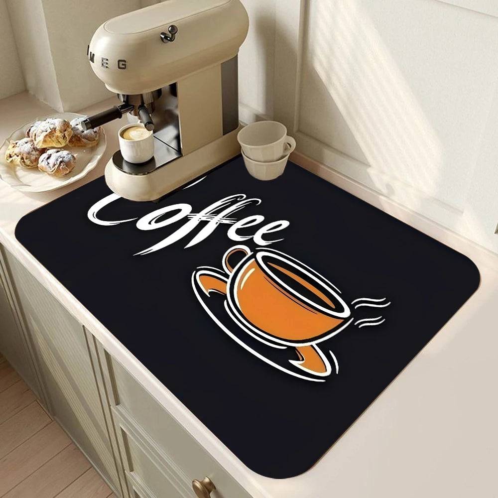 tapis cuisine noir absorbant antidérapant caoutchouc machine évier plan travail