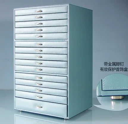 coffret bijoux moderne simili cuir noir blanc vert compartiments poignées dorées stockage sécurité