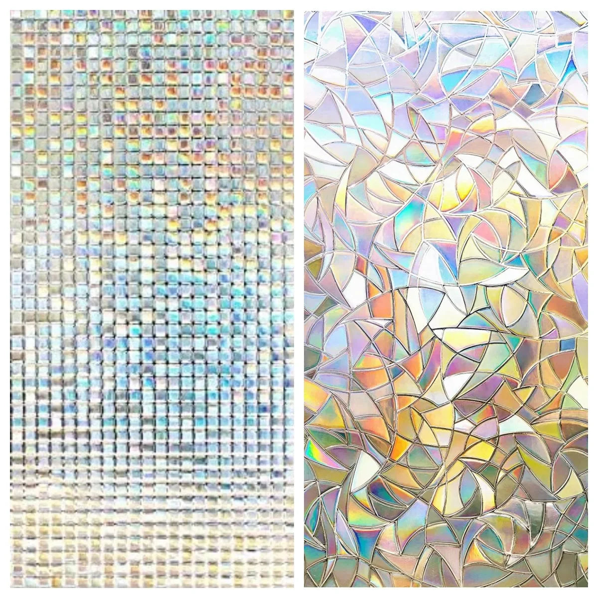 film décoratif statique multicolore mosaïque moderne opaque fenêtres isolation uv