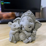 statuette éléphant gris texture granulée artisanale décoration maison petite taille moyenne grande