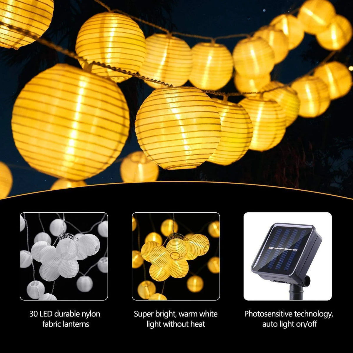 guirlande lumineuse solaire extérieure multicolore effet feuille sapin modes automatiques noël mariage festivités jardin