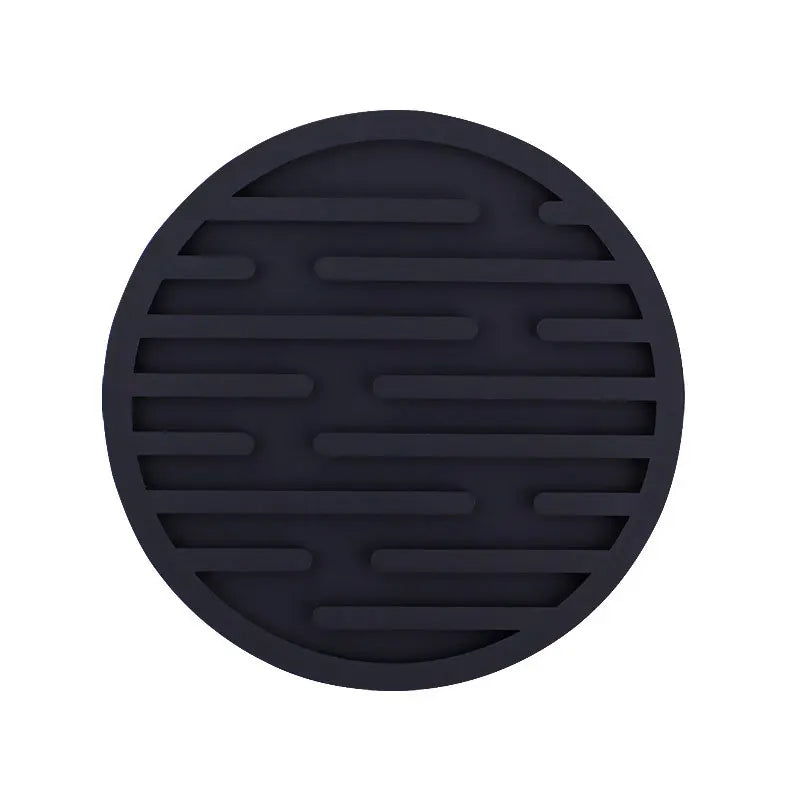 coasters ronds antidérapants silicone couleur noir rouge vert bleu marron blanc rayures horizontales moderne