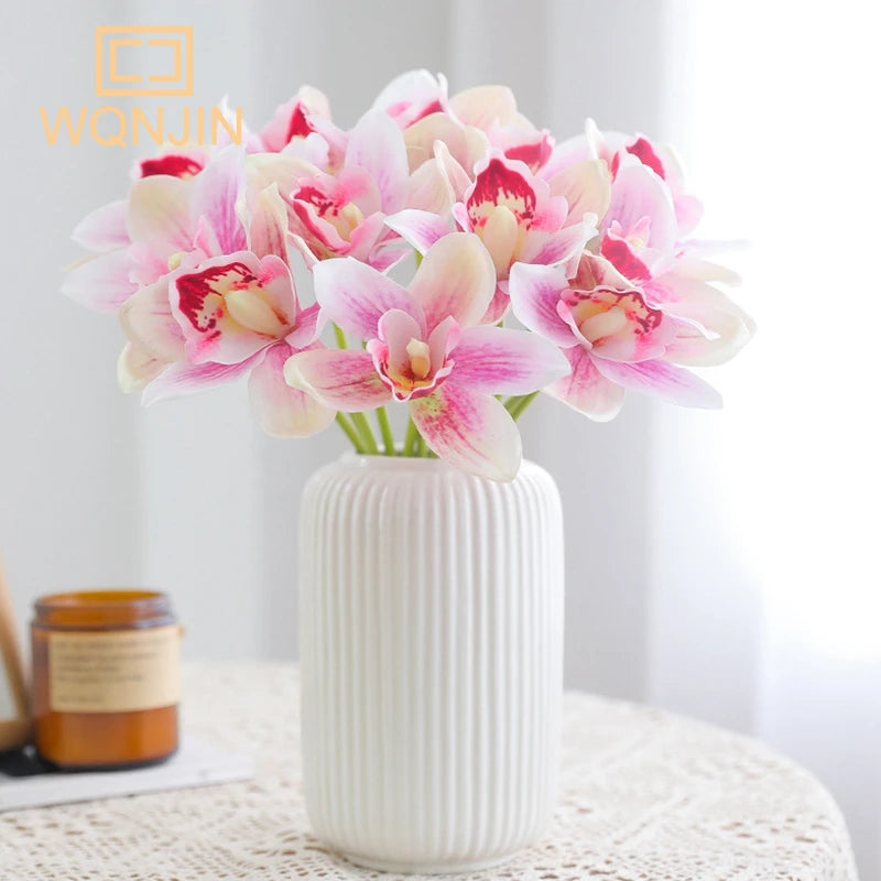 bouquet fleurs artificielles orchidées rose blanc moderne décoration intérieure mariage anniversaire chambre