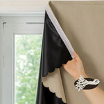 rideau opaque polyester scalloped edge moderne maison beige noir