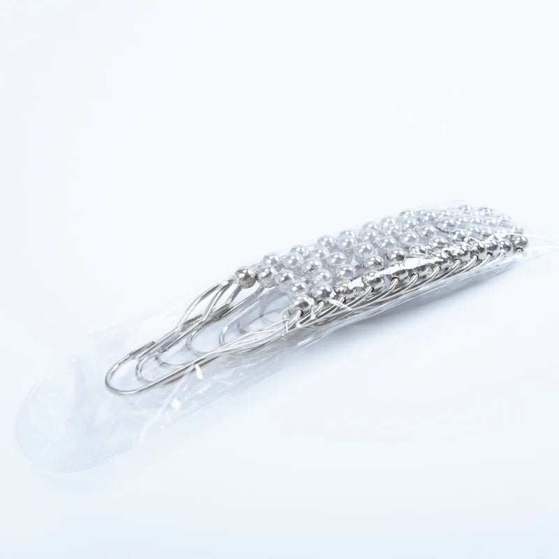 boucle rideau douche argentée métal moderne accessoire nickel satiné poli