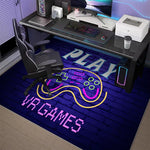 tapis sol moderne hexagones couleur noir bleu violet ludique chambre salon polyester