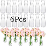 vases transparents striés fleurs artificielles bouquet décoration table moderne maison mariage