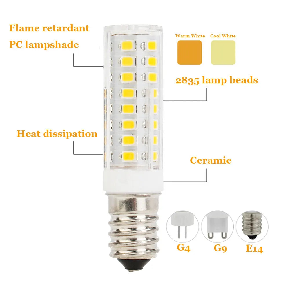 ampoules led e14 7w 9w 12w 15w 18w carrés jaunes blancs moderne 360° 60000h