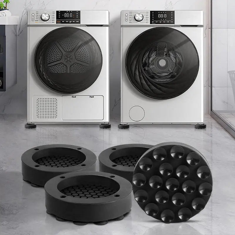protecteurs sol machine laver gris noir perforés antivibration adhésifs modernes pack 4pcs 8pcs 12pcs