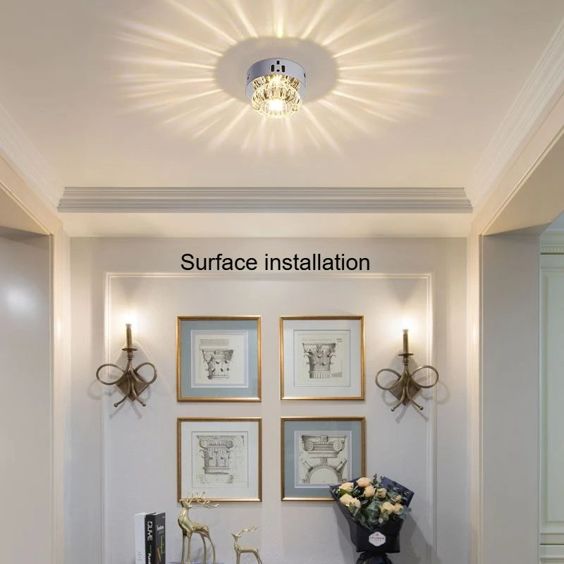 spot led moderne verre transparent argenté effet brillant lumineux surface