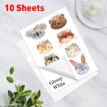 papier autocollant vinyle a4 blanc mat 50 feuilles motifs animaux fleurs décoration