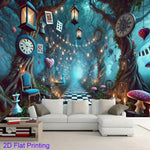 décoration murale alice thème floral horloges coeurs anniversaire mariage événement fantaisie vintage magique