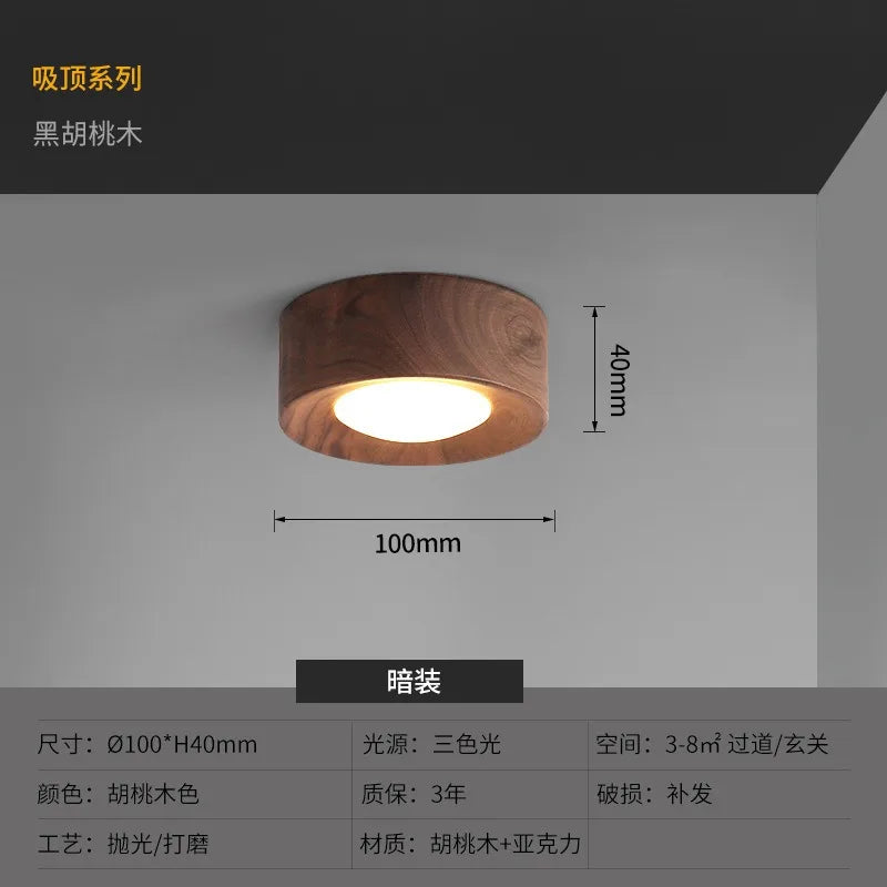 lampe moderne or noir bois brillant éclairage quotidien monté surface minimaliste