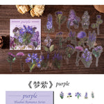 autocollants fleurs séchées multicolores vintage 40 pièces scrapbooking décoration semi transparentes