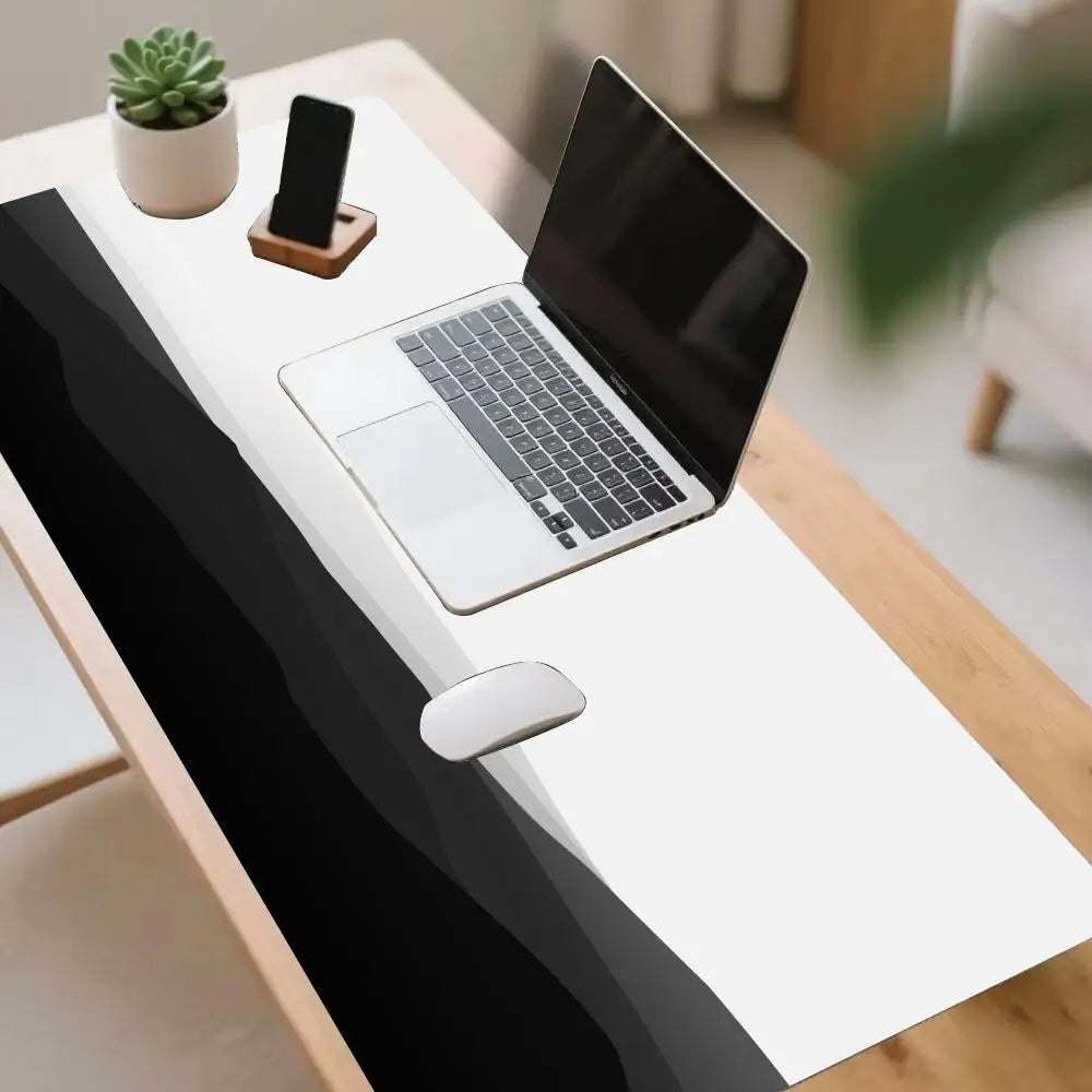tapis souris jeu grande taille caoutchouc blanc noir motif gris moderne gaming mat decoration