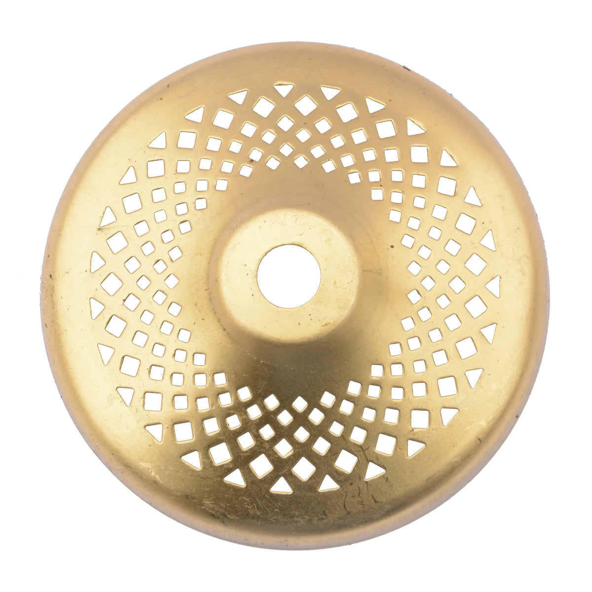 disque décoratif moderne perforations géométriques couleur doré accessoire vitrail abat jour cuivre artisanal bricolage