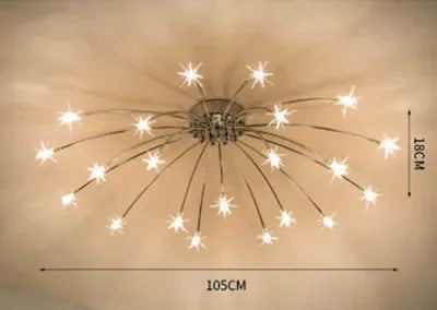 lampe chrome doré moderne étoiles lumineuses transparentes scintillantes led fixations