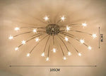 lampe chrome doré moderne étoiles lumineuses transparentes scintillantes led fixations