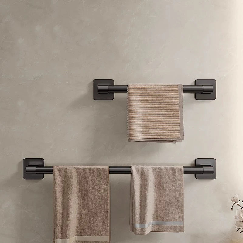 porte serviettes mural noir mat alliage aluminium serviettes incluse moderne salle bain rangement étagère
