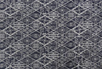 tissu brodé traditionnel géométrique floral résistant coton bleu foncé marron blanc totalément opaque artisanal