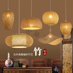 suspension lumineuse moderne bambou tissage beige doré fixe passe câble noir