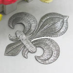 dentelle brodée fleur lys or argent polyester appliques patchs coudre broderie ecussons motifs ornements