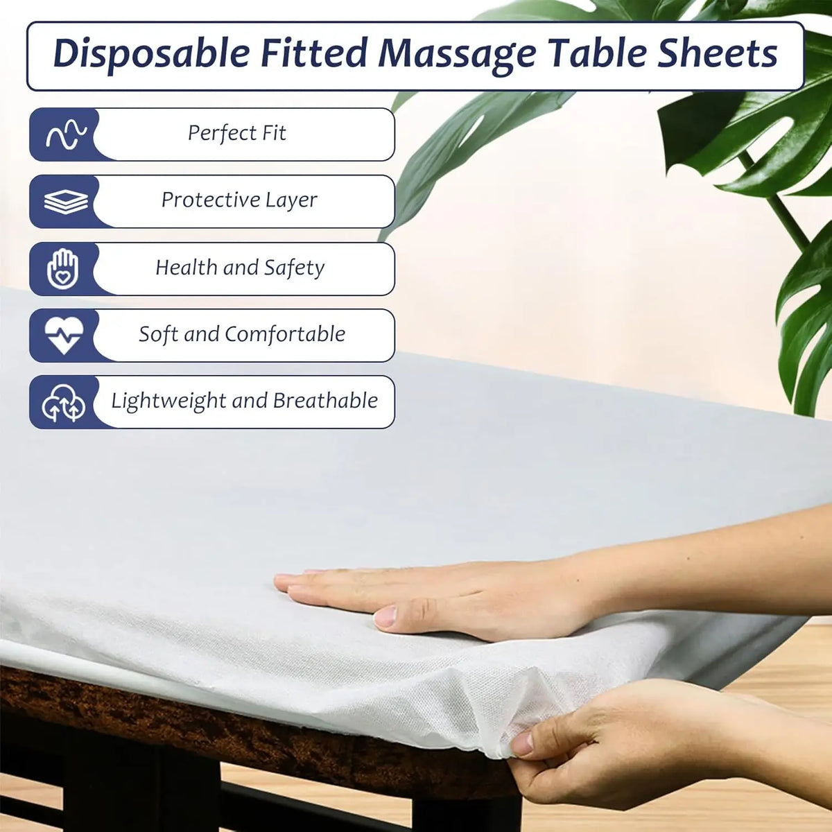 housses table massage jetables blanches adhésives pack 30 textures modernes