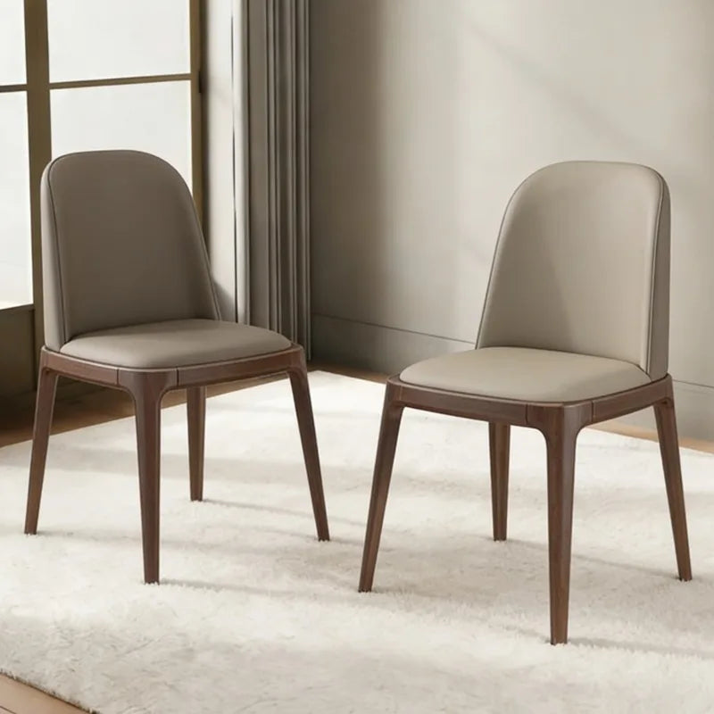 chaise salle manger moderne élégante bois rembourrée marron clair gris minimaliste italien adultesco