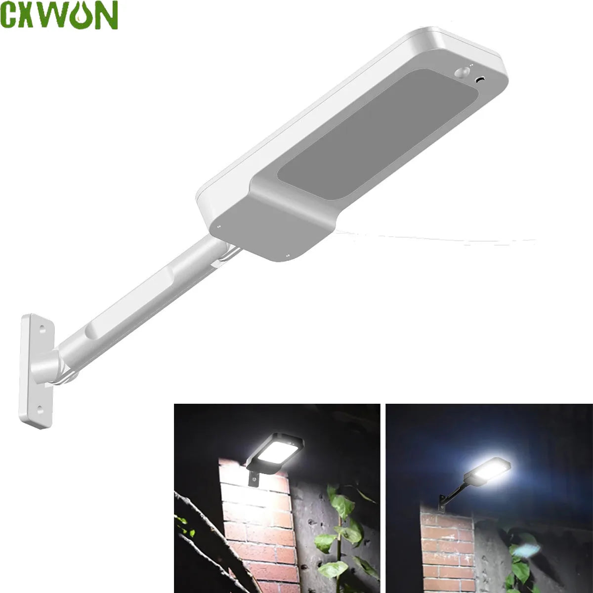 lampe solaire murale moderne noir 88 led détecteur mouvement ip65