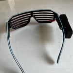 lunettes lumineuses vert bleu rouge noir lignes horizontales modernes occasionnelles halloween anniversaire noël