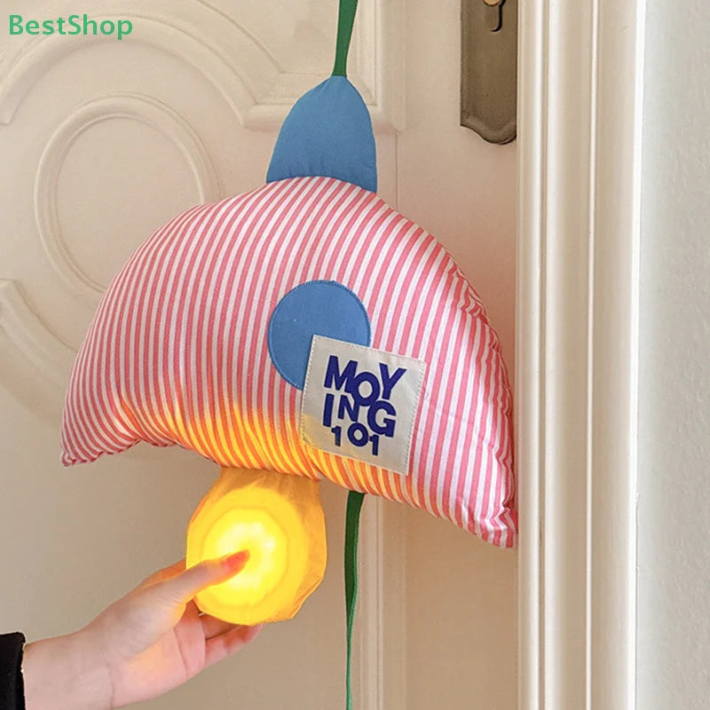 veilleuse d'ambiance rechargeable forme dessin animé couleur rose lumineuse chambre enfantinaire