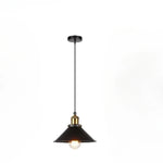 suspension lumineuse industrielle moderne conique noire dorée ampoule