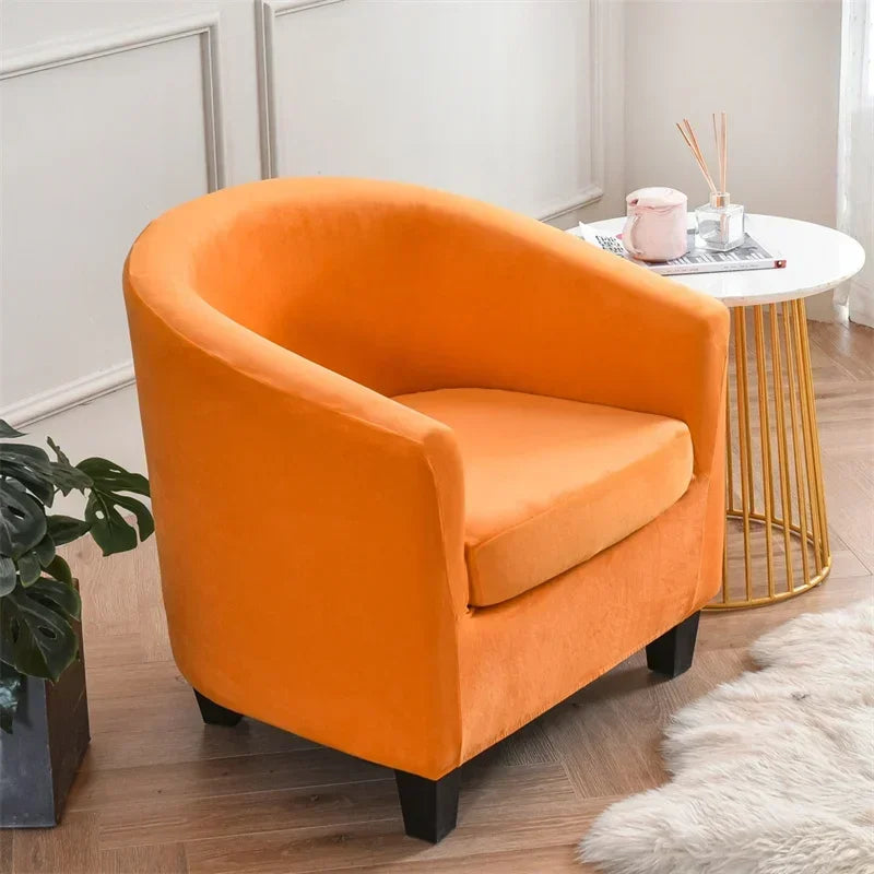 housse fauteuil club velours extensible canapé place salon coussin