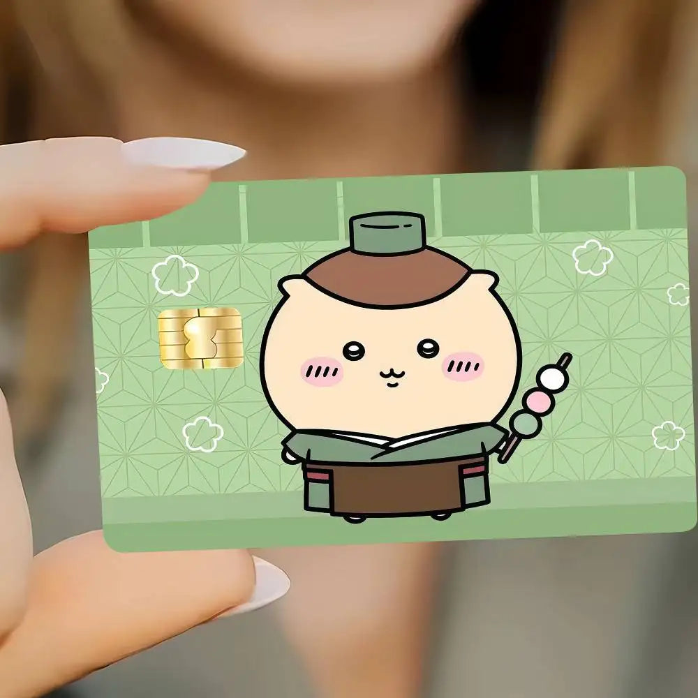 autocollants carte credit dessin anime kawaii motifs alimentaires bordures colorées