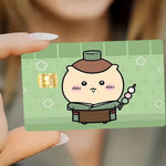 autocollants carte credit dessin anime kawaii motifs alimentaires bordures colorées