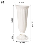 vases décoratifs modernes plastique blanc noir gris vert rayures verticales fleurs maison mariage