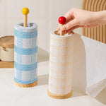 porte serviettes bois moderne multi usages bleu clair serviettes papier tiges bois décor intérieur