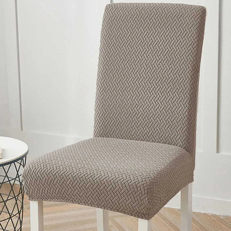 housse chaise tissé motifs géométriques moderne adhésif polyester élasthanne beige gris rouge