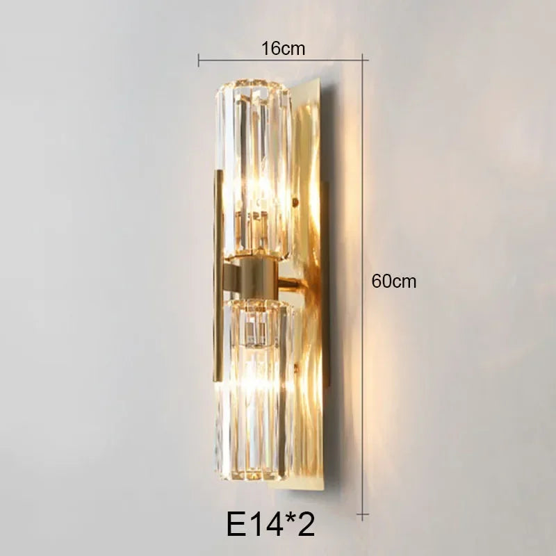 applique murale luxe cristal cuivre moderne éclairage ambiance salon chambre décoration murale dorée