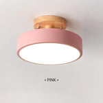 Lampe moderne couloir escalier tri couleur bois acrylique fer gris blanc rose vert