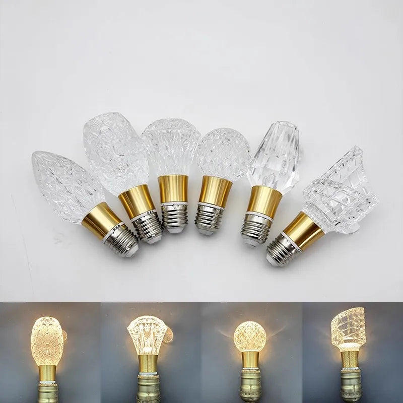ampoule led e27 transparente dorée texture diamantée moderne 50000 heures 2700k 6500k 500 999