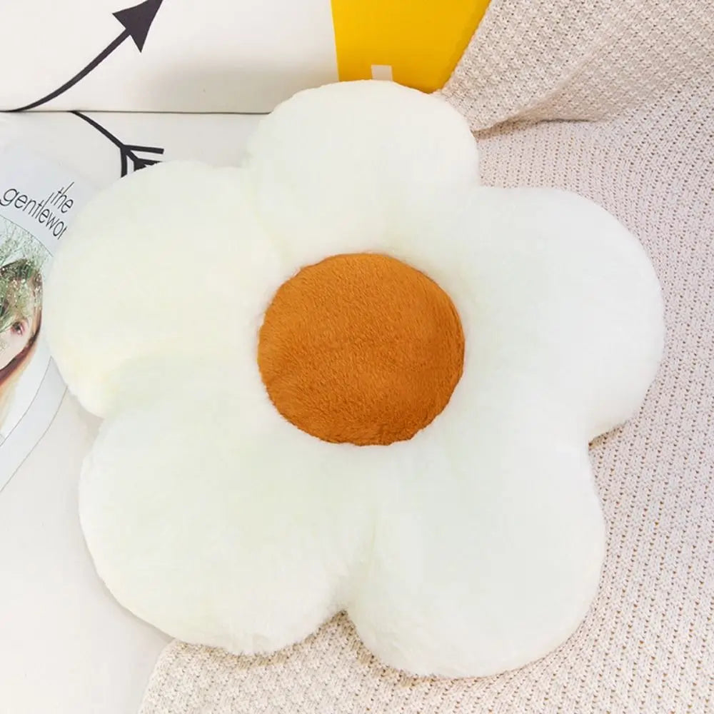 coussin fleur doux moelleux blanc noir vert jaune rose violet moderne enfant 35cm