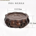 support aquarium bois sculpté marron foncé artisanal rustique decoration