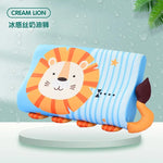 coussin enfant dessins animaux léopard lion lapin cochon éléphant orange bleu rose gris vague