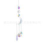 guirlande décorative cristaux célestes soleil lune étoile arc ciel chaîne métallique boho